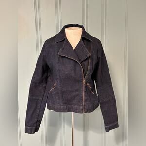 Boden Dark-wash Moto Jean Jacket